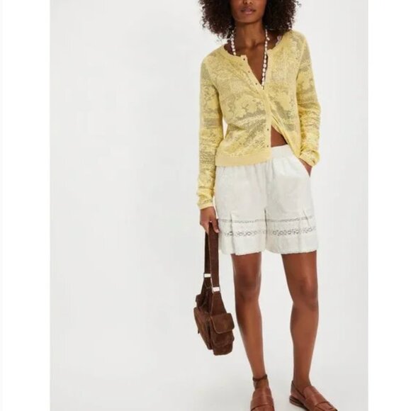 FREE PEOPLE NWT Lover Cardigan / Lemon Marimba - Picture 4 of 6